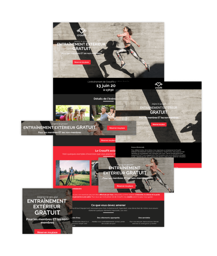 Event landing page templates for a free outdoor workout